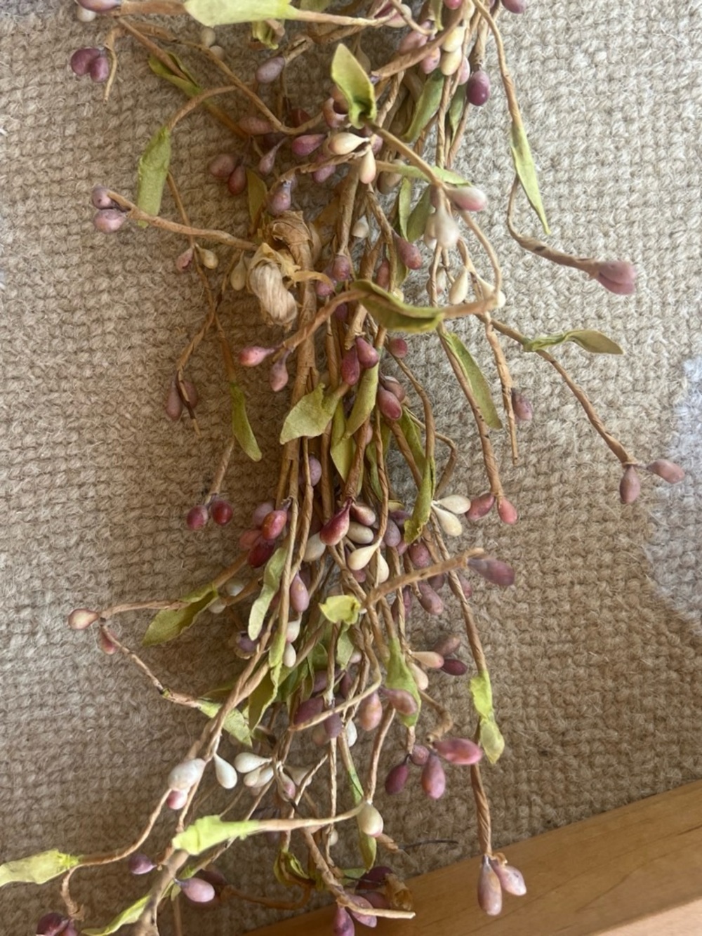 Unbranded Faux Berry Garland in Green and Pink -5 ft.